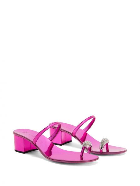 Leder sandale Giuseppe Zanotti pink
