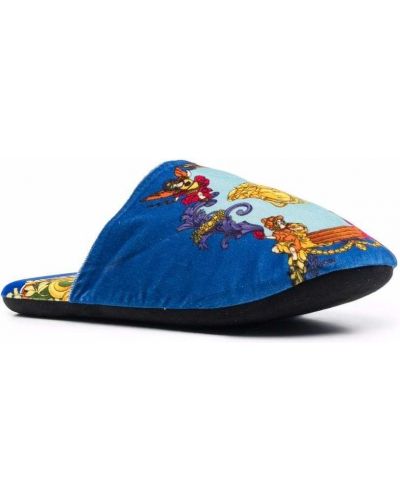 Pantuflas con estampado Versace azul