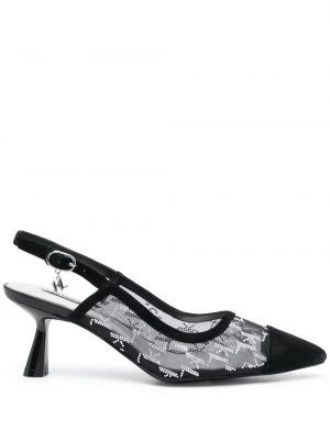 Pumpar med remmar med slingback Karl Lagerfeld svart