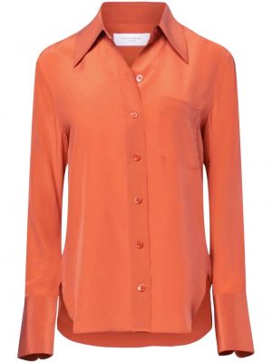 Hodvábna košeľa Equipment oranžová