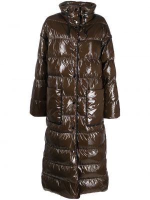 Dlouhý kabát na zip s kapucí s dlouhými rukávy Dorothee Schumacher - hnědá