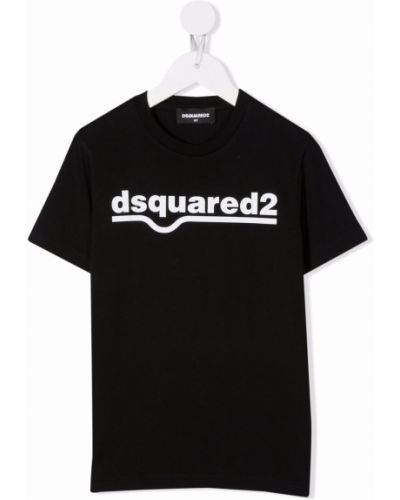 Trykt bomull t-skjorte for jenter Dsquared2 Kids svart