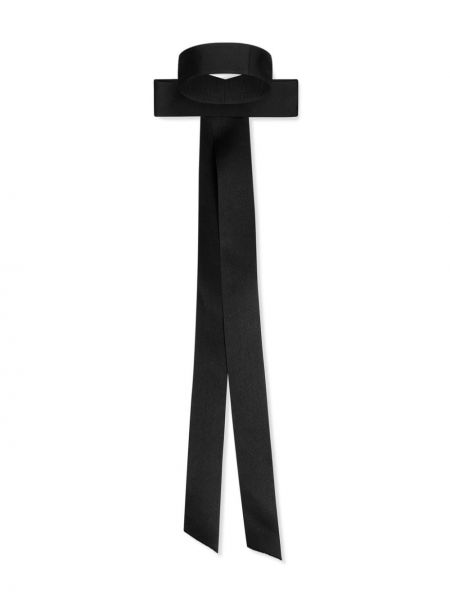 Satynowy krawat z kokardką Dolce And Gabbana czarny