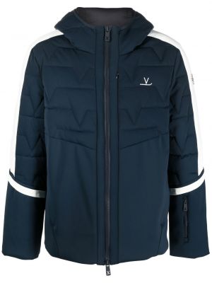 Péřová lyžařská bunda s kapucí Vuarnet modrá