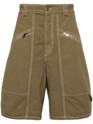 Bombažne bermuda kratke hlače Marant zelena