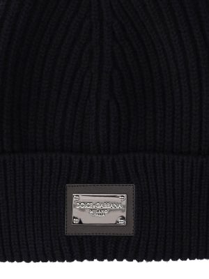 Kašmírová vlnená čiapka Dolce & Gabbana čierna
