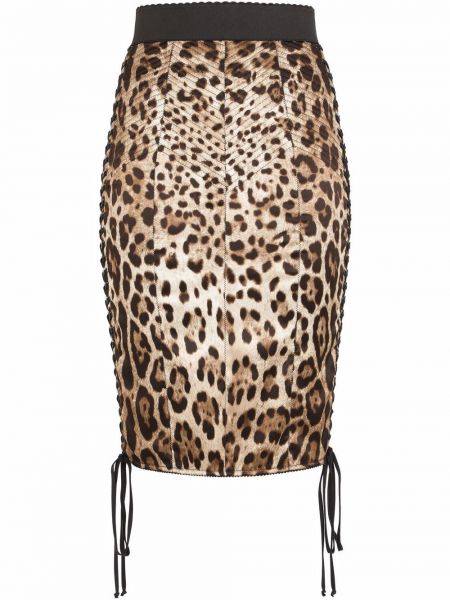 Falda de tubo con estampado leopardo Dolce & Gabbana marrón
