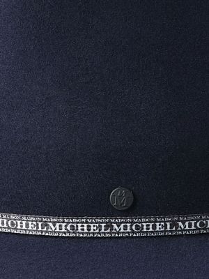 Casquette en laine Maison Michel bleu
