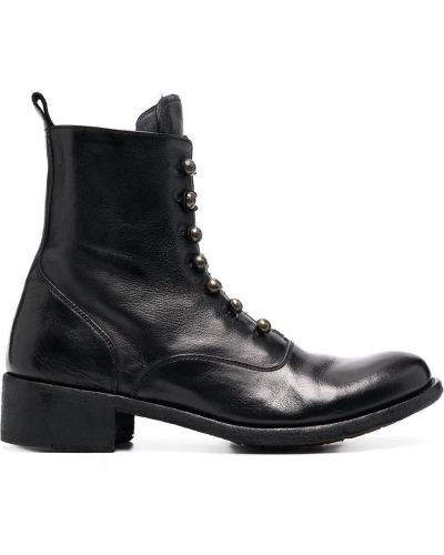 Nėriniuotos auliniai batai su raišteliais Officine Creative juoda