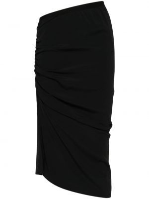 Krepová asymetrická sukňa Rick Owens čierna
