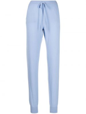 Плетени кашмирени спортни панталони Teddy Cashmere синьо