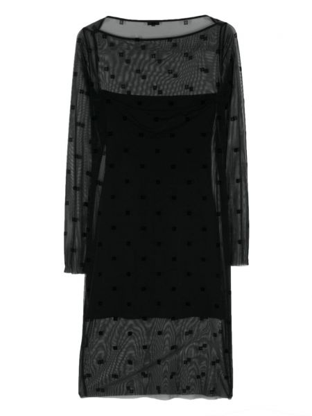 Průsvitné midi šaty Givenchy černé