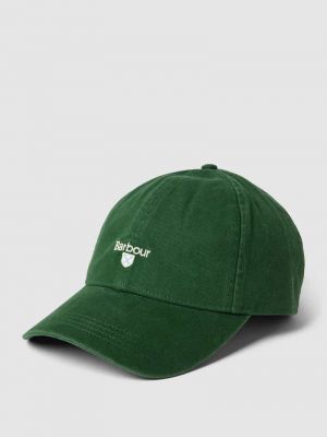 Zielona czapka z daszkiem bawełniana Barbour