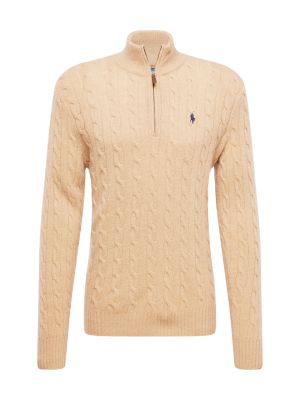 Vuneni džemper od kašmira s patentnim zatvaračem Polo Ralph Lauren bež