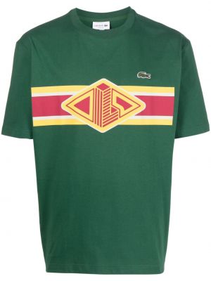 T-shirt con stampa con scollo tondo Lacoste verde