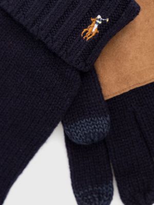 Volnene rokavice Polo Ralph Lauren modra