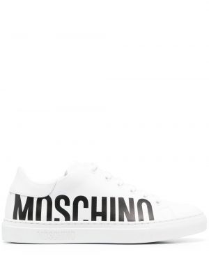 Sneakers con stampa Moschino bianco