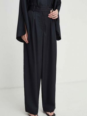 Spodnie z wysoką talią By Malene Birger czarne