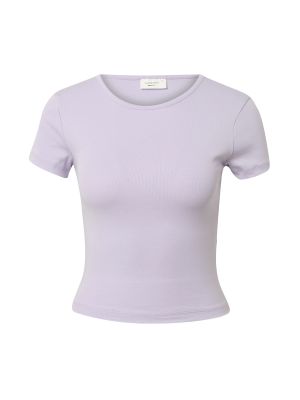 Jednofarebný bavlnený priliehavý top Gina Tricot - fialová