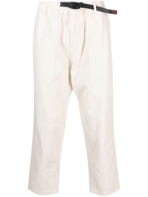 Pantaloni din bumbac cu cataramă Gramicci alb