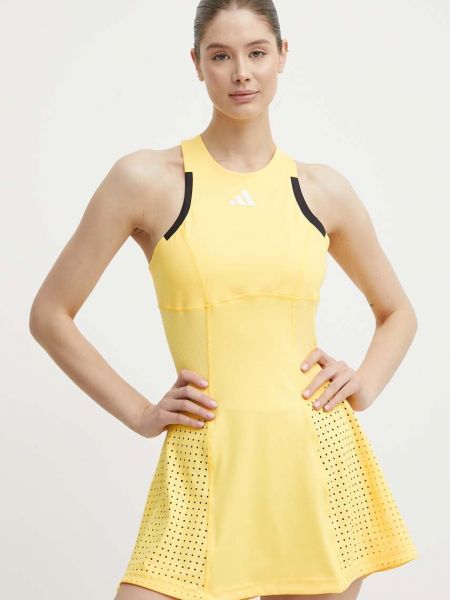 Sukienka mini sportowa Adidas Performance żółta