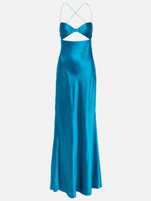 Hedvábné saténové dlouhé šaty The Sei modré