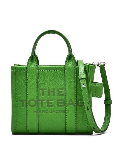 Usnjena nakupovalna torba Marc Jacobs zelena