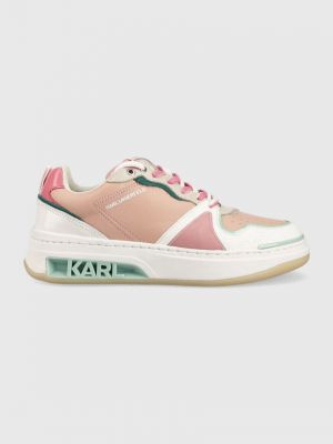 Bőr sneakers Karl Lagerfeld - rózsaszín