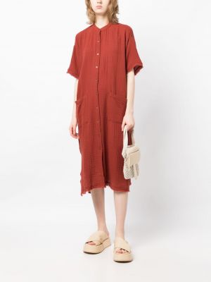 Bavlněné midi šaty Eileen Fisher červené