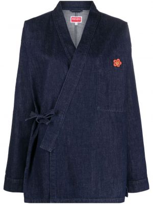 Дънково яке на цветя Kenzo синьо