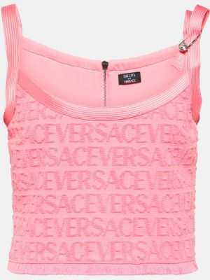Top di cotone Versace rosa