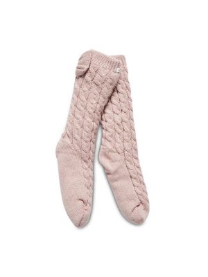 Флийс чорапи с панделка Ugg розово