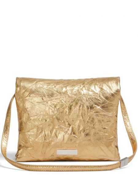 Δερμάτινη τσάντα ώμου Marni χρυσό