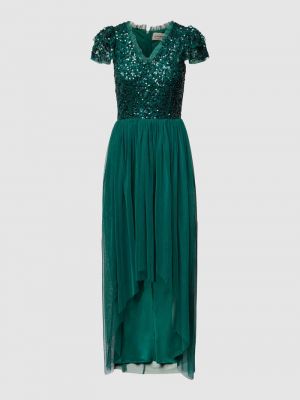 Sukienka wieczorowa z cekinami Lace & Beads zielona