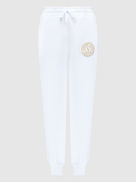 Джоггеры с вышивкой Versace Jeans Couture белые