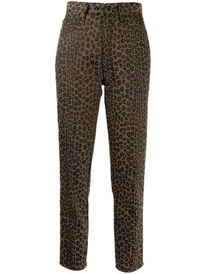 Pantalones con estampado leopardo Fendi Pre-owned marrón