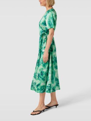 Sukienka midi z dekoltem w serek Object zielona
