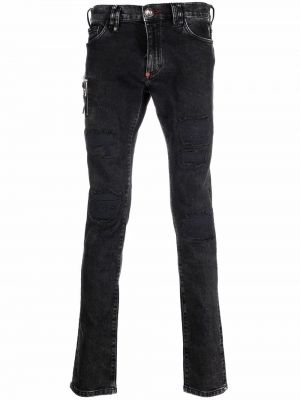 Slitna skinny fit-jeans Philipp Plein svart