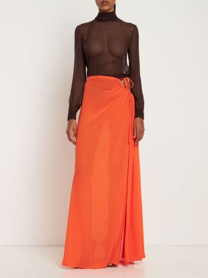 Šifonová dlhá sukňa Sid Neigum oranžová