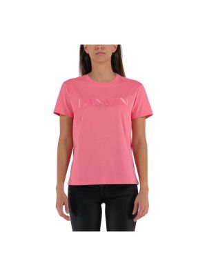 Haftowana koszulka Lanvin różowa