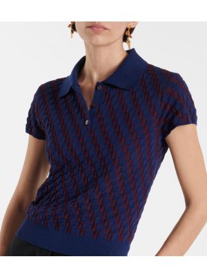Medvilninis polo marškinėliai Loewe mėlyna