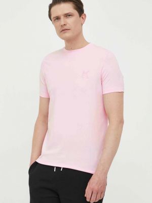 Тениска с дълъг ръкав Karl Lagerfeld розово