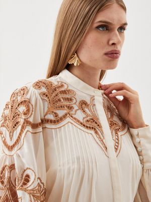 Блузка с вышивкой с бисером Karen Millen белая