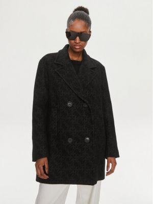 Μάλλινο παλτό χειμωνιάτικο Pinko μαύρο