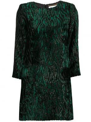 Mini vestido con estampado animal print Saint Laurent verde