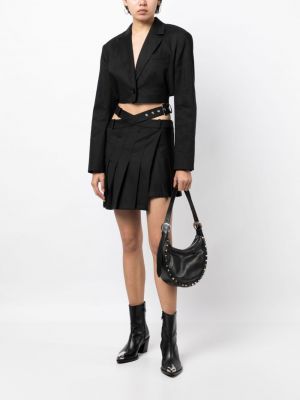 Plisované asymetrické mini sukně Monse černé