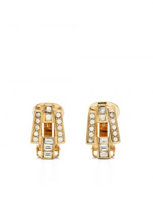 Złote kolczyki sztyfty Christian Dior