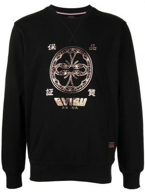 Trykt sweatshirt Evisu svart