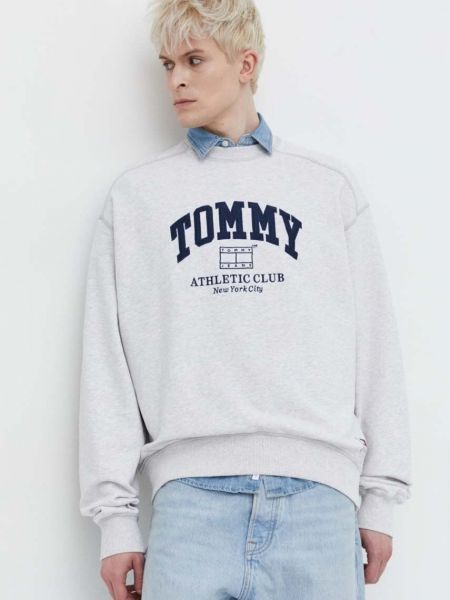 Melanžová bavlněná mikina Tommy Jeans šedá