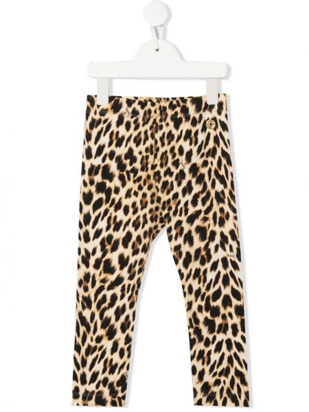 Leopard trykt stretch bukser for jenter Roberto Cavalli Junior brun